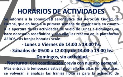 Nuevos horarios