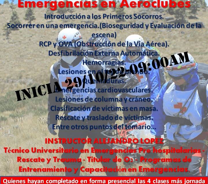 Curso de formación de Socorristas de Emergencias en Aeroclubes.